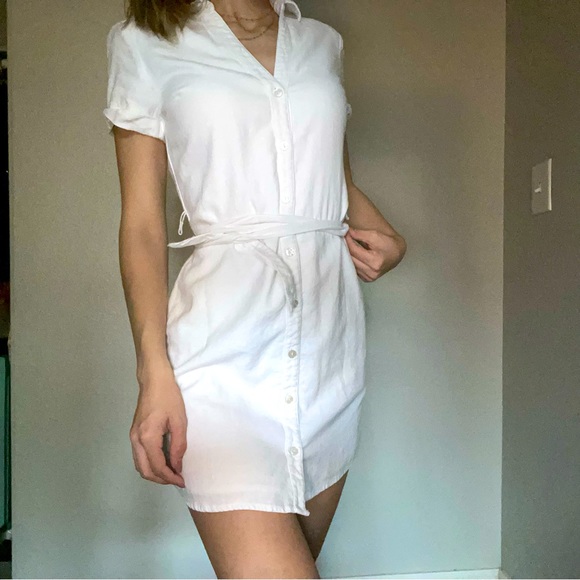 Abercrombie & Fitch Dresses & Skirts - AF button up white linen dress